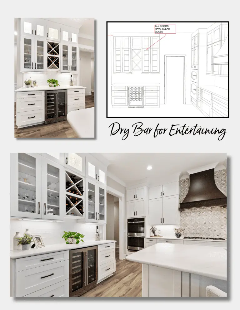 custom dry bar kitchen cabinets for entertaining