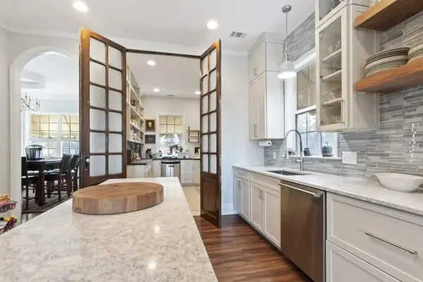 custom kitchen renovation in richmond hill with large pantry and two islands