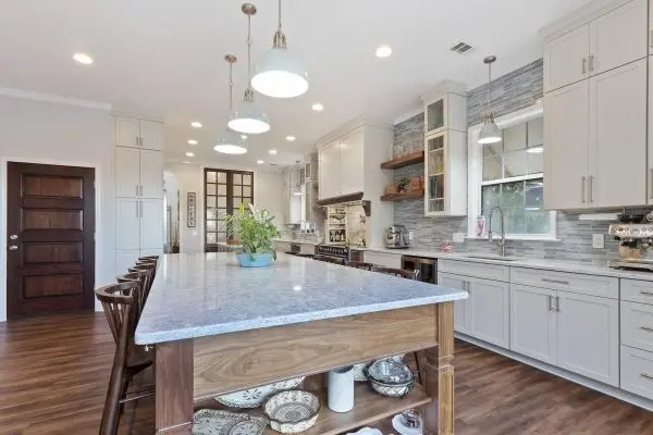 custom kitchen remodel with large island