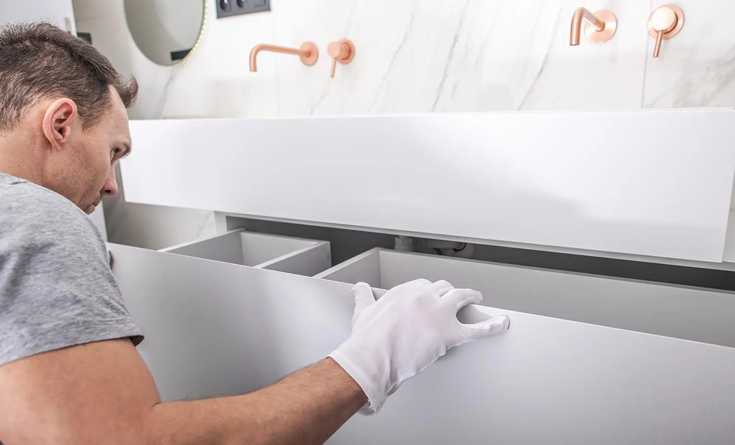 Modern Bathroom Cabinets Installation