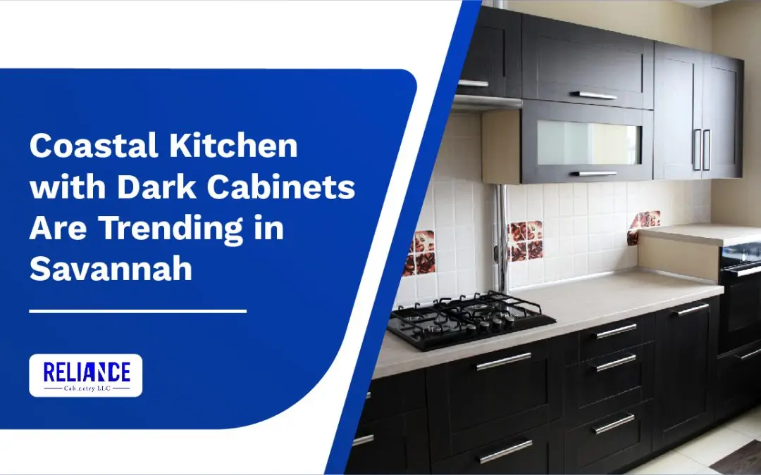 dark cabinets in a coastal kitchen