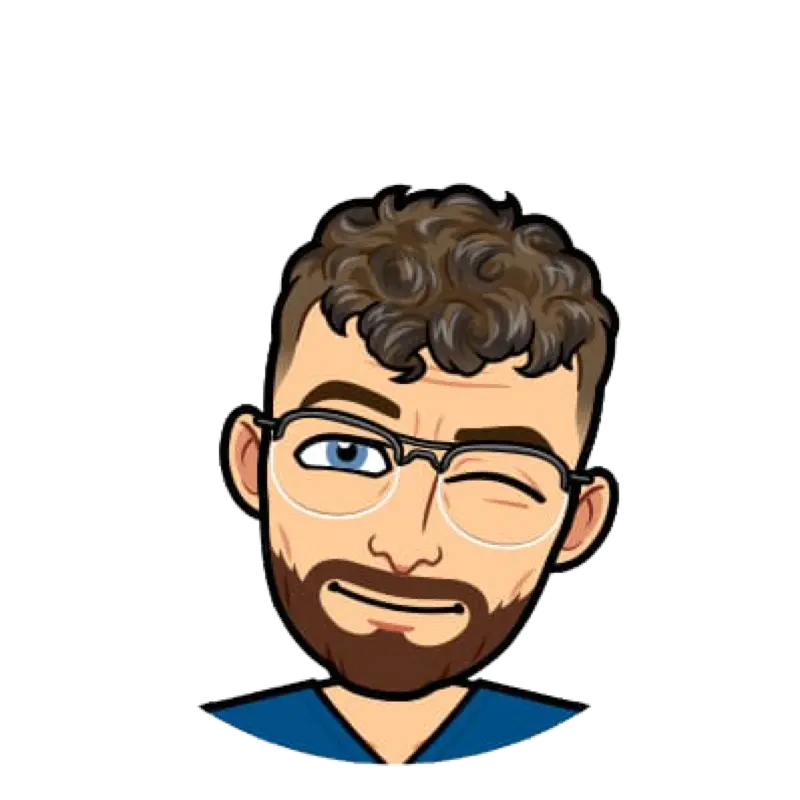 A winking cartoon avatar of Dr. Pespisa