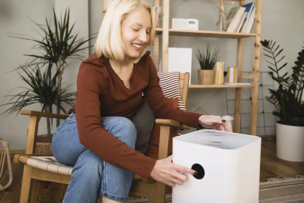 air purifier with lady