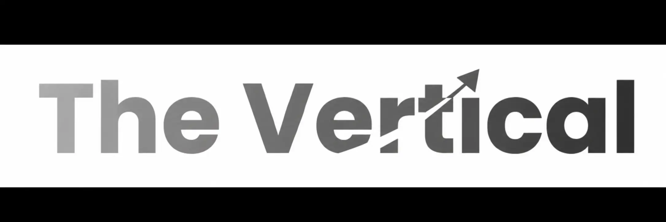 The Vertical wordmark logo on a white background with a diagonal arrow crossing the letters.
