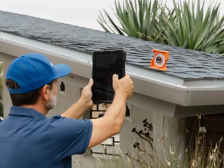guy using camera roof inspection