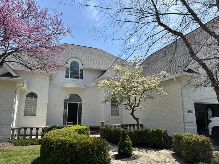 light grey shingles roof big house