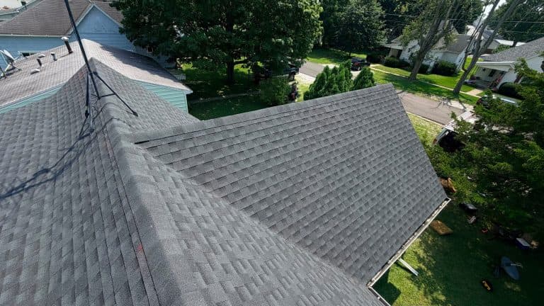 grey shingles roof