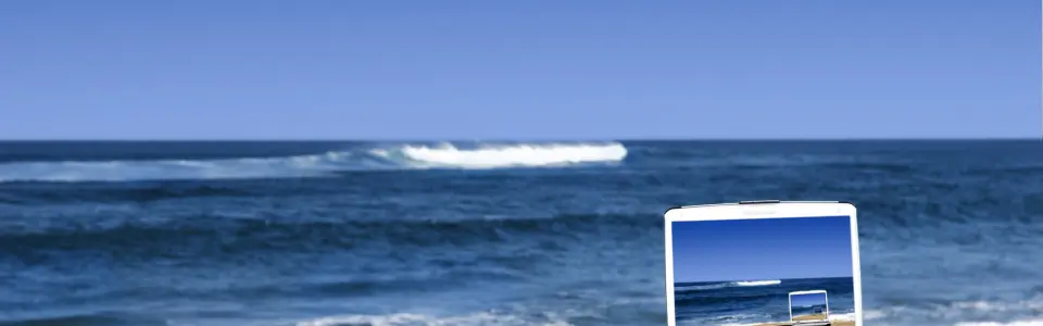 Laptop on the beach