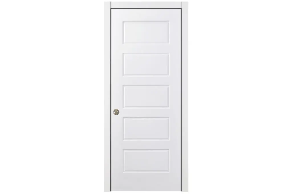 Nova 5 Panel Soft White Laminated Traditional interior Door - Single Pocket