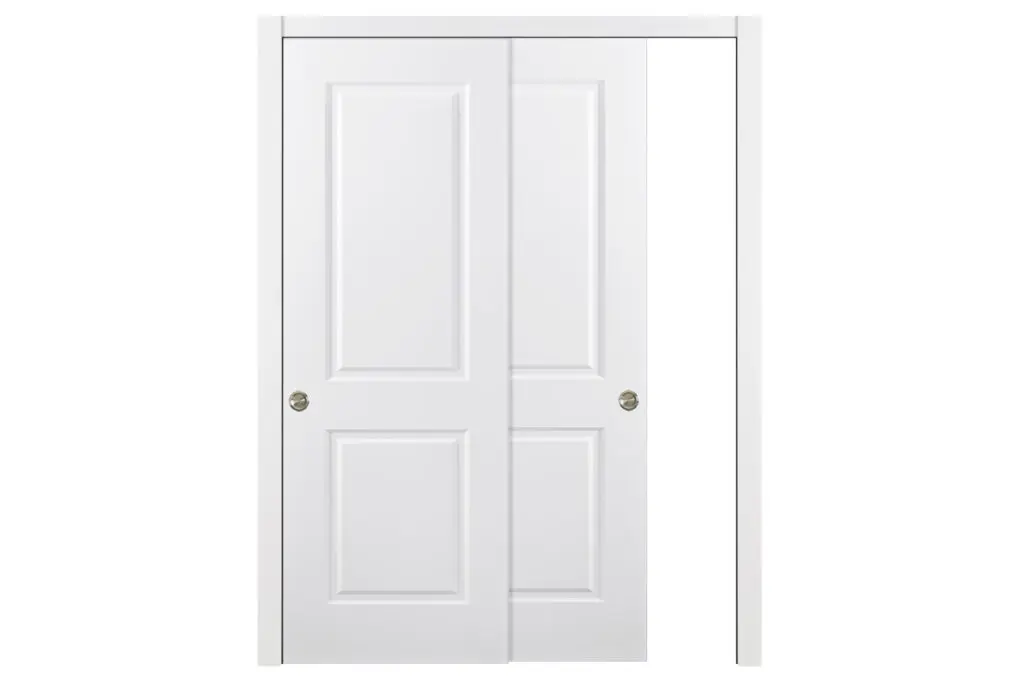 Nova 2 Panel Soft White Laminated Traditional interior Door - Bypass Door