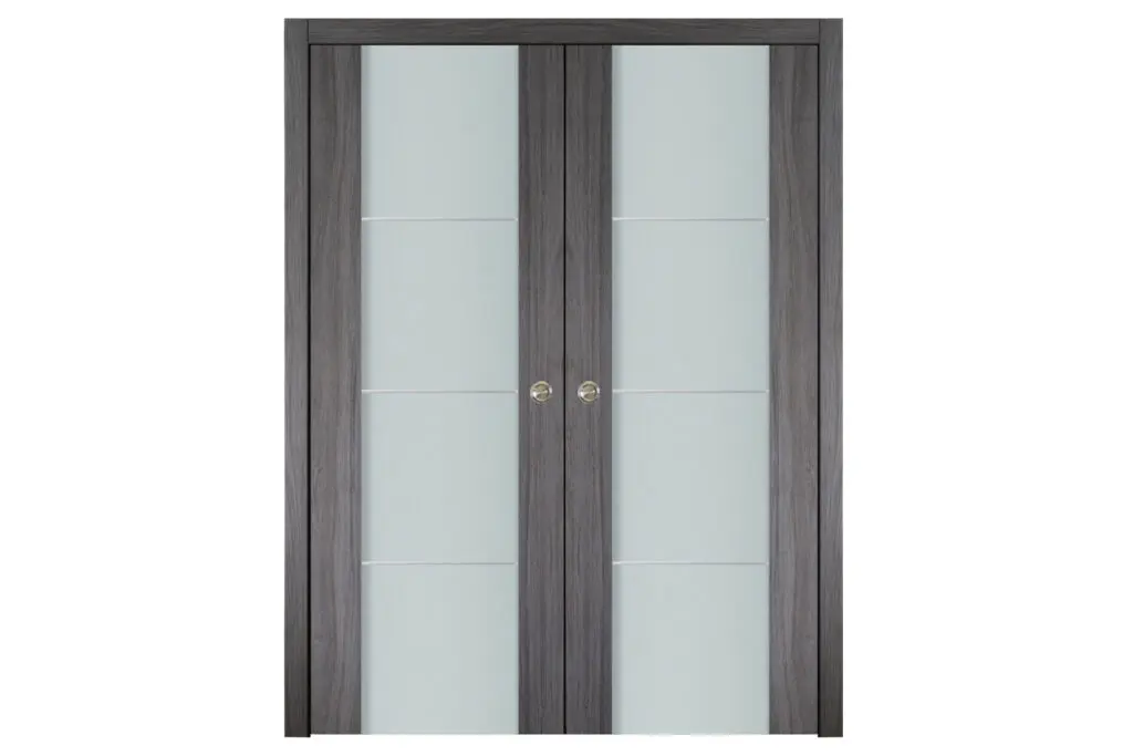 Nova Italia Vetro 3H Swiss Elm Laminate Interior Door - Double Pocket