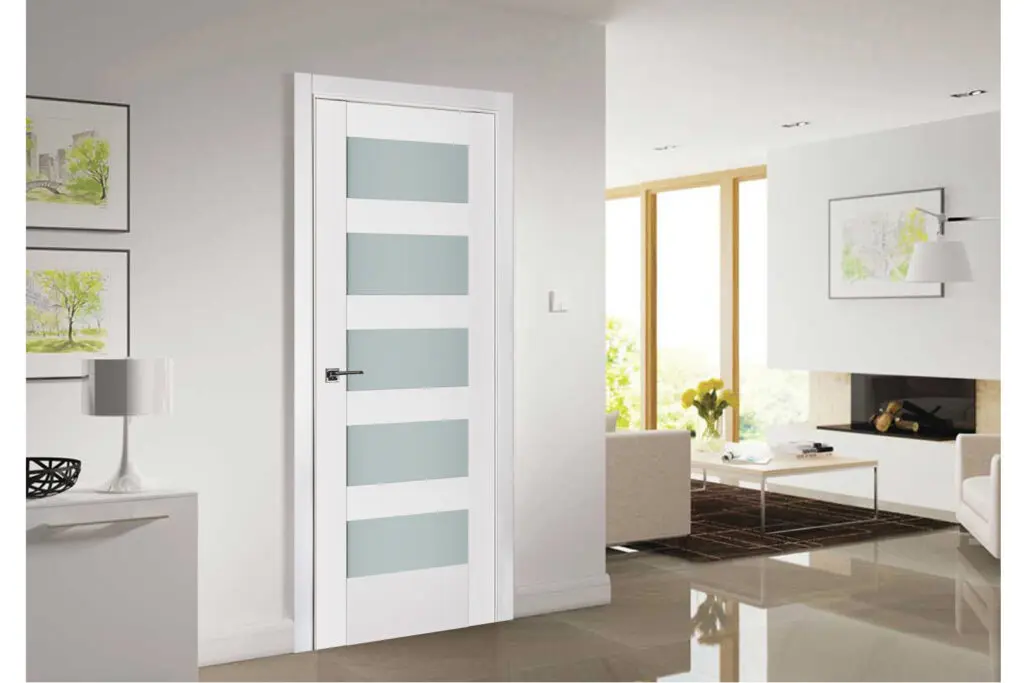 Nova Triplex 057 Soft White Laminated Modern Interior Door