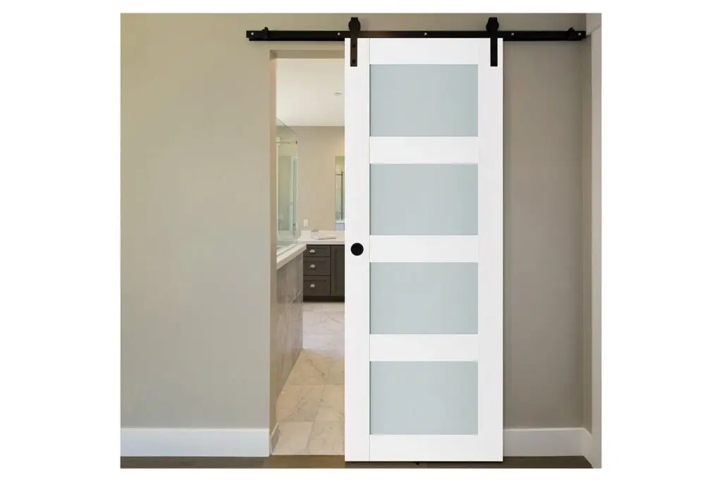 Nova Triplex 010 Soft White Laminated Modern Interior Door - Barn Door