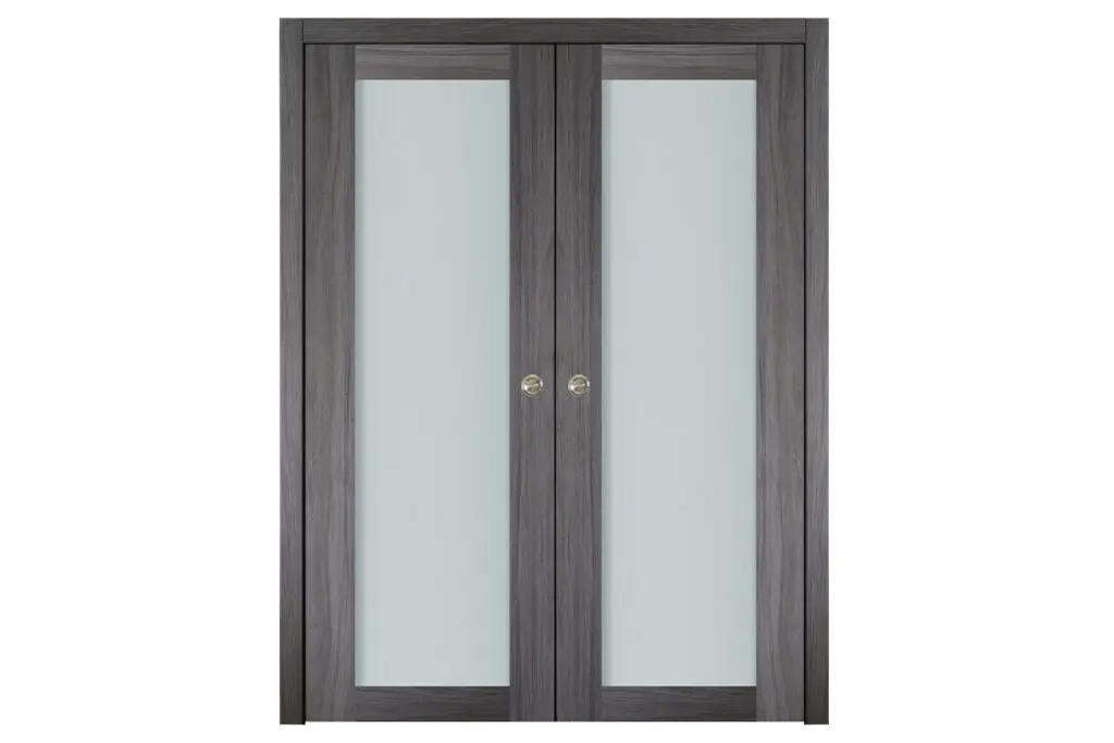Nova Italia Vetro 1 Lite Swiss Elm Laminate Interior Door - Double Pocket