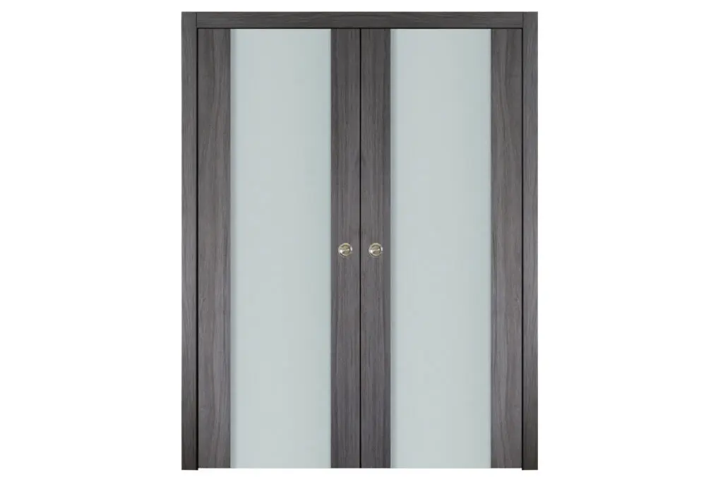 Nova Italia Vetro 01 Swiss Elm Laminate Interior Door - Double Pocket