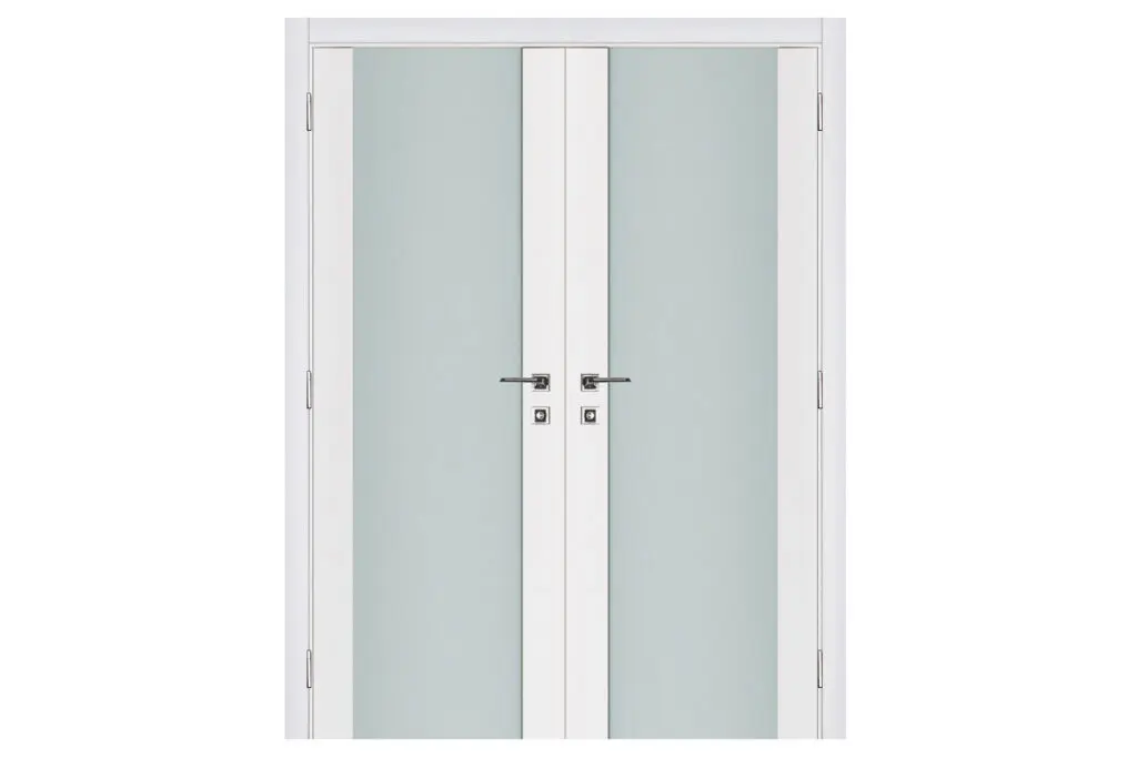 Nova Triplex 001 Soft White Laminated Modern Interior Door - Double Door