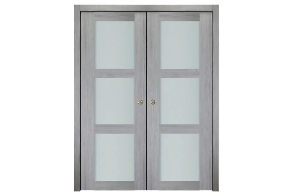 Nova Italia Vetro 3 Lite Light Grey Laminate Interior Door - Double Pocket