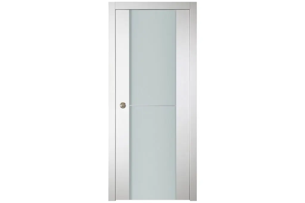 Nova Italia Vetro 1H Alaskan White Laminate Interior Door - Single Pocket