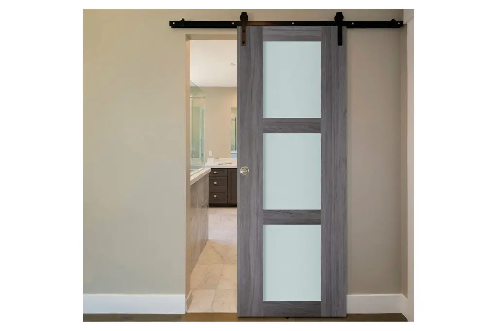 Nova Italia Vetro 3 Lite Swiss Elm Laminate Interior Door - Barn Door