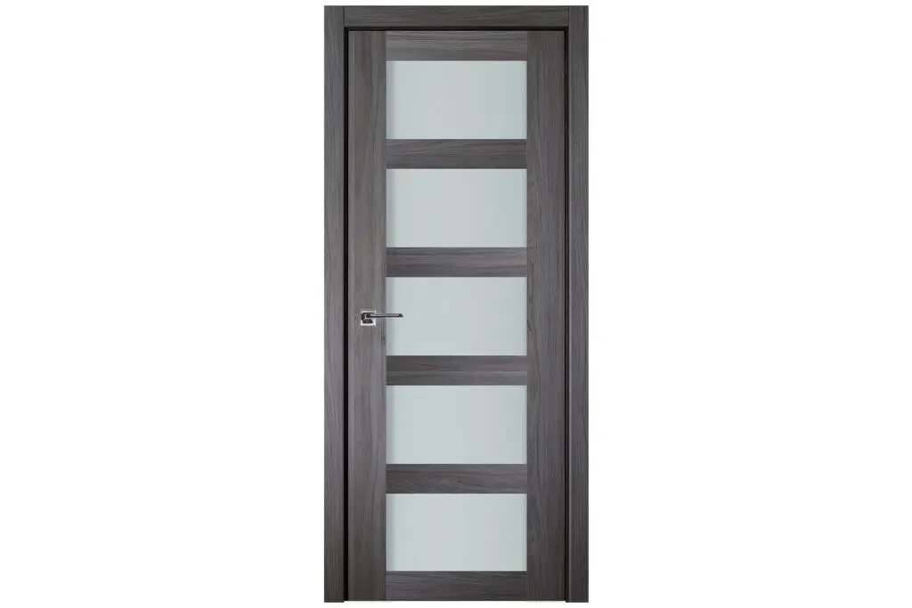 Nova Italia Vetro 5 Lite Swiss Elm Laminate Interior Door - Single Door