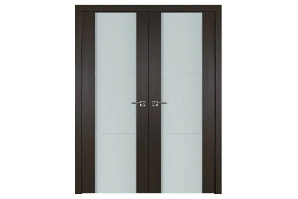 Nova Italia Vetro 2H Premium Wenge Laminate Interior Door - Double Door