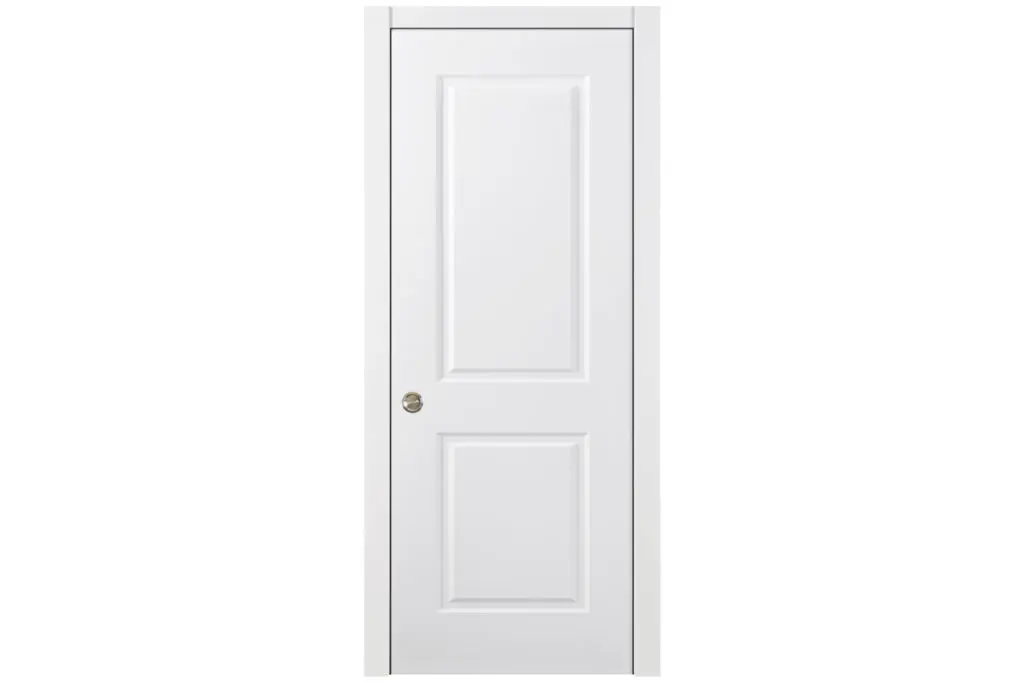 Nova 2 Panel Soft White Laminated Traditional interior Door - Single Pocket