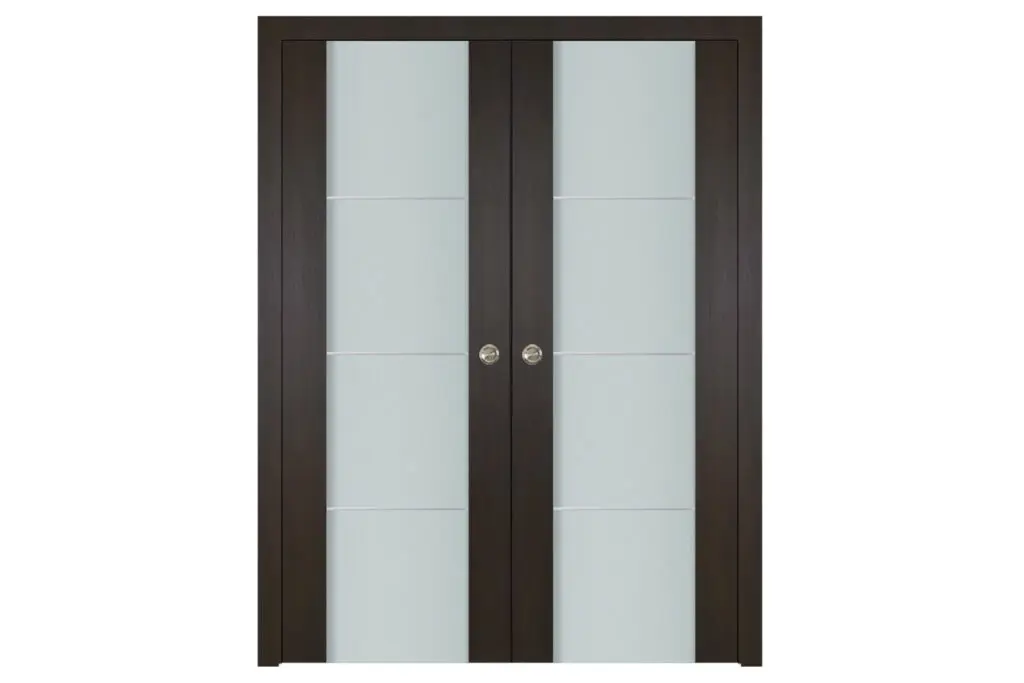 Nova Italia Vetro 3H Premium Wenge Laminate Interior Door - Double Pocket