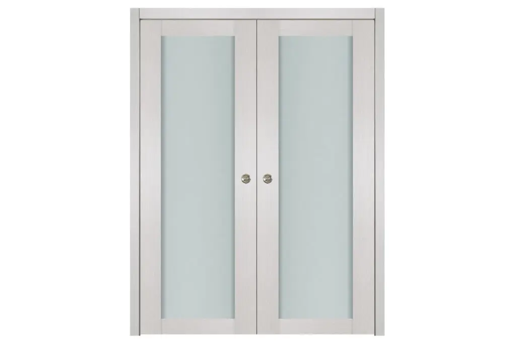Nova 1 Lite White Wenge Wood Laminated Modern Interior Door - Double Pocket
