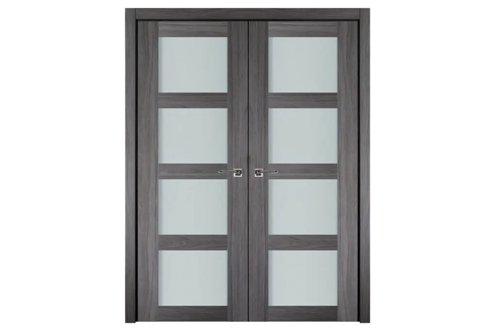 Nova Italia Vetro 4 Lite Swiss Elm Laminate Interior Door - Double Door