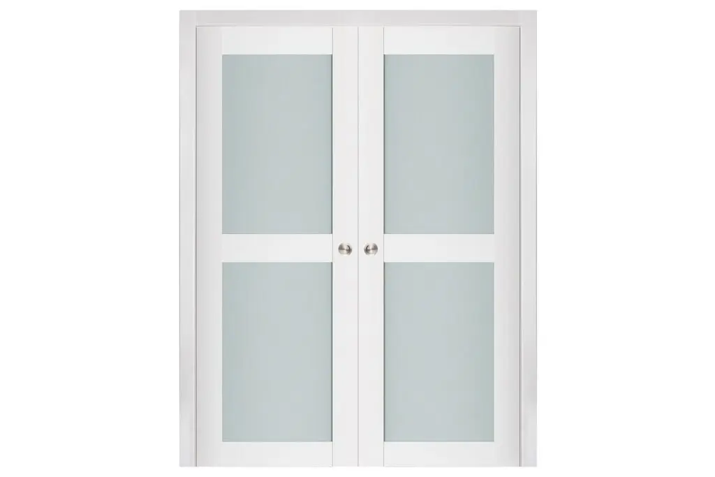 Nova Triplex 009 Soft White Laminated Modern Interior Door - Double Pocket