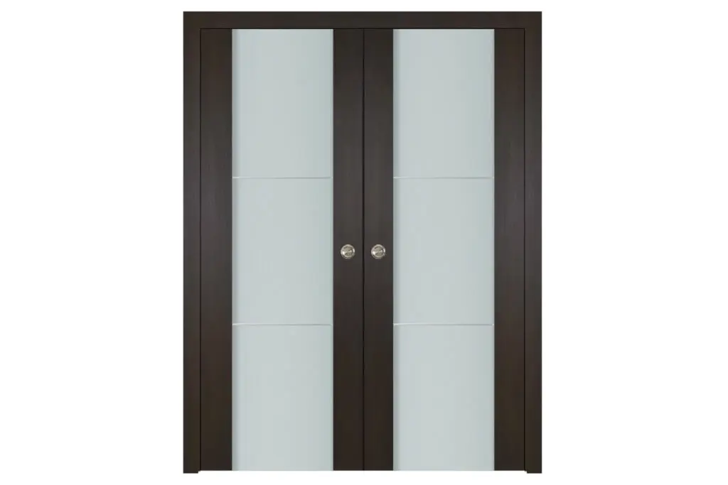 Nova Italia Vetro 2H Premium Wenge Laminate Interior Door - Double Pocket