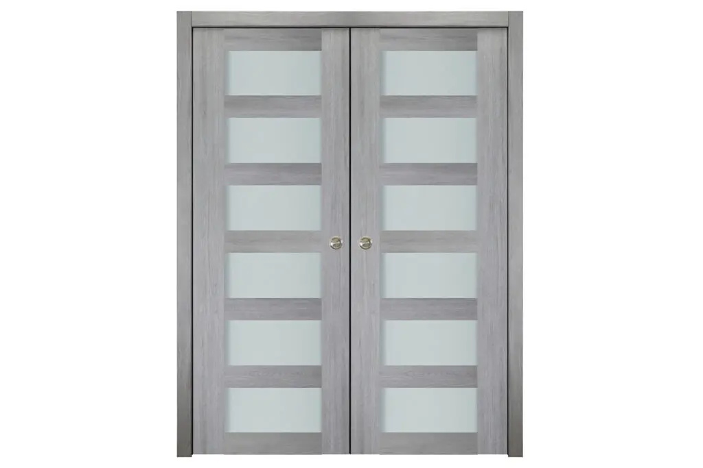 Nova Italia Vetro 6 Lite Light Grey Laminate Interior Door - Double Pocket