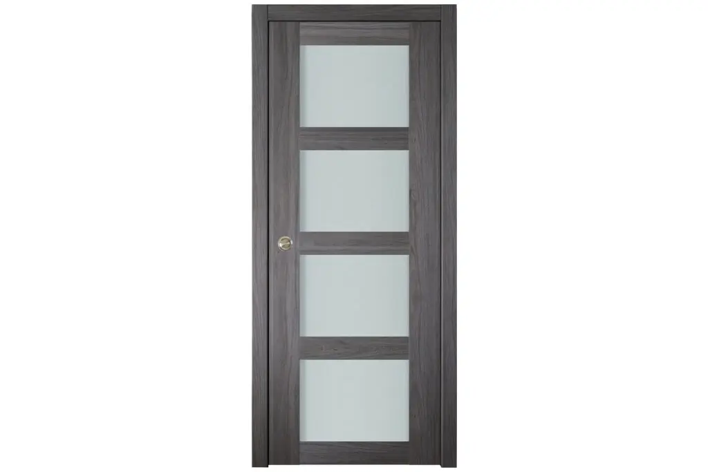 Nova Italia Vetro 4 Lite Swiss Elm Laminate Interior Door - Single Pocket