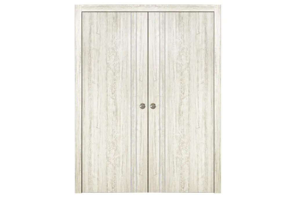 Nova HG-002V Light Aloe Wood Laminated Modern Interior Door - Double Pocket