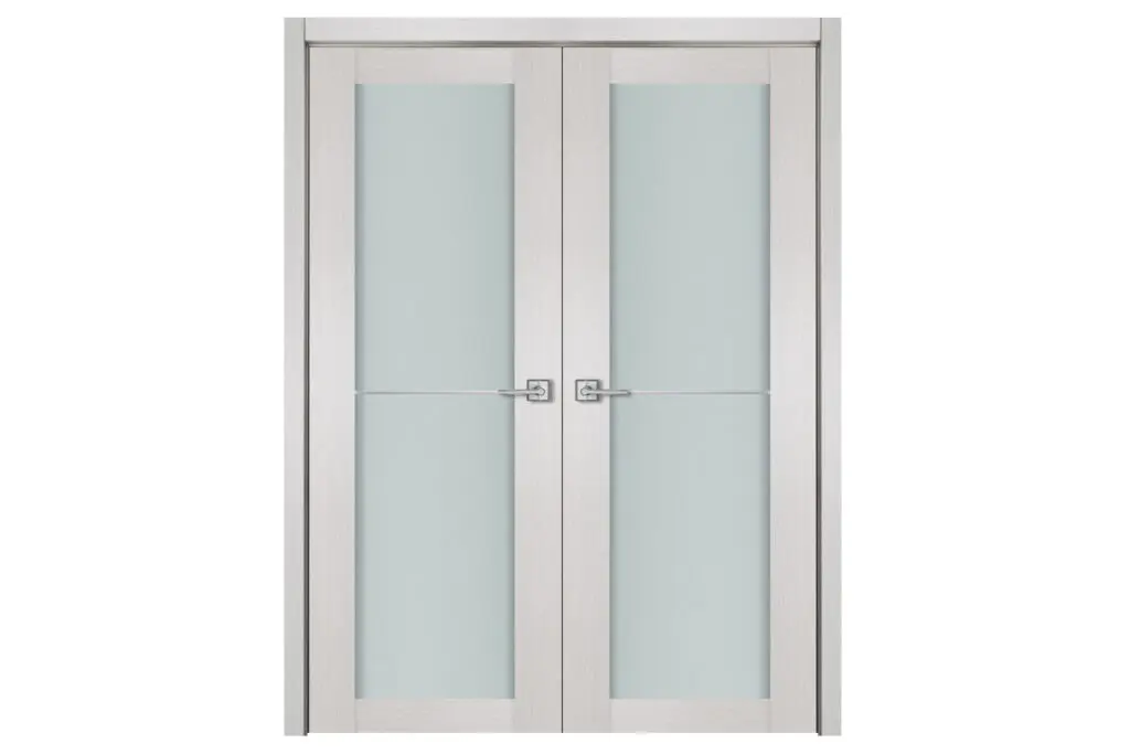 Nova 1 Lite 1H White Wenge Wood Laminated Modern Interior Door - Double Door