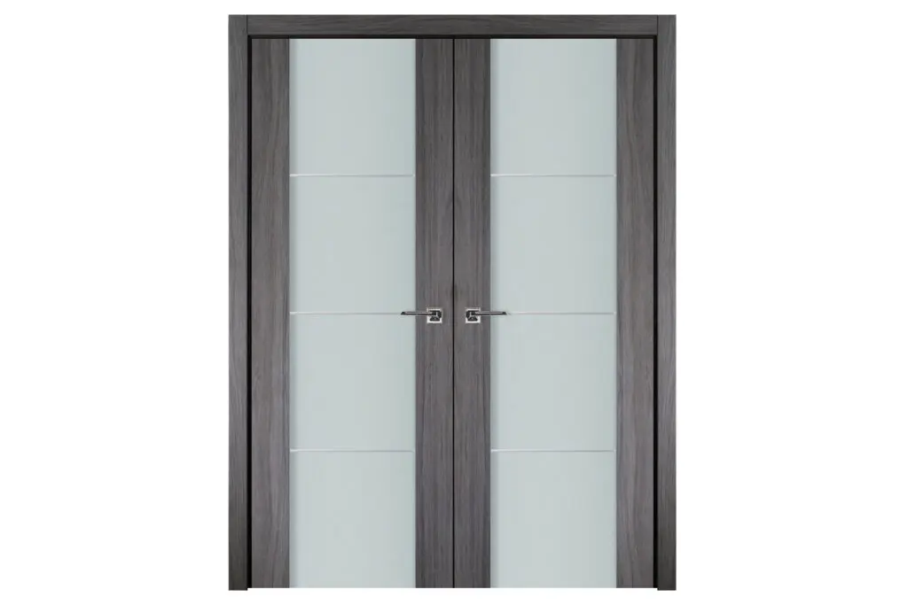 Nova Italia Vetro 3H Swiss Elm Laminate Interior Door - Double Door