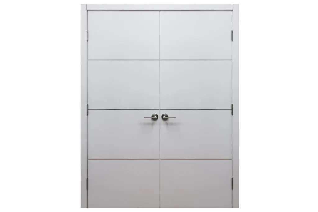 Nova HG-008 White Drawing Laminated Modern Interior Door - Double Door