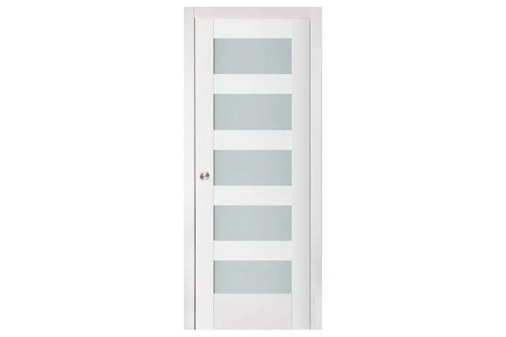 Nova Triplex 057 Soft White Laminated Modern Interior Door - Single Pocket