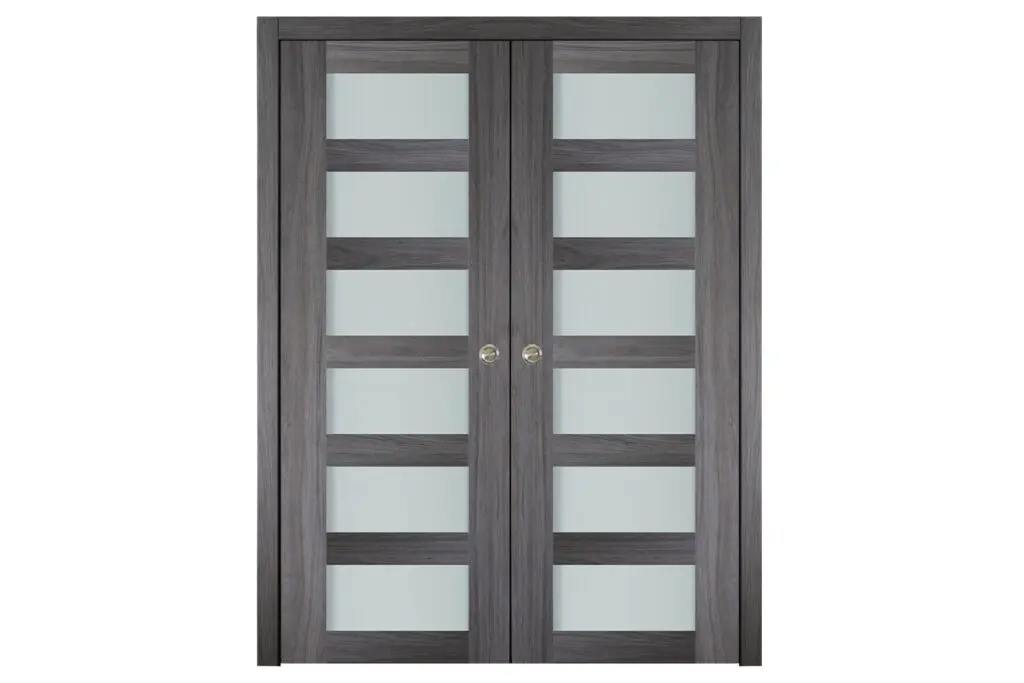 Nova Italia Vetro 6 Lite Swiss Elm Laminate Interior Door - Double Pocket
