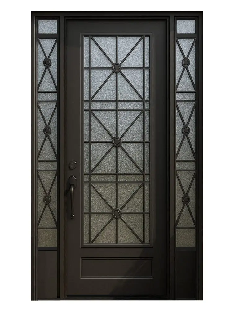 Nova Royal Series Wrought Iron Custom Exterior Door Style 084