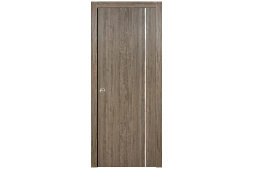 Nova HG-002VR Dark Aloe Wood Laminated Modern Interior Door - Single Pocket