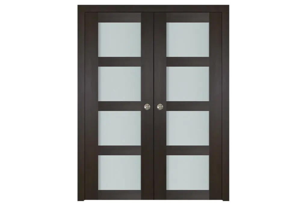 Nova Italia Vetro 4 Lite Premium Wenge Laminate Interior Door - Double Pocket