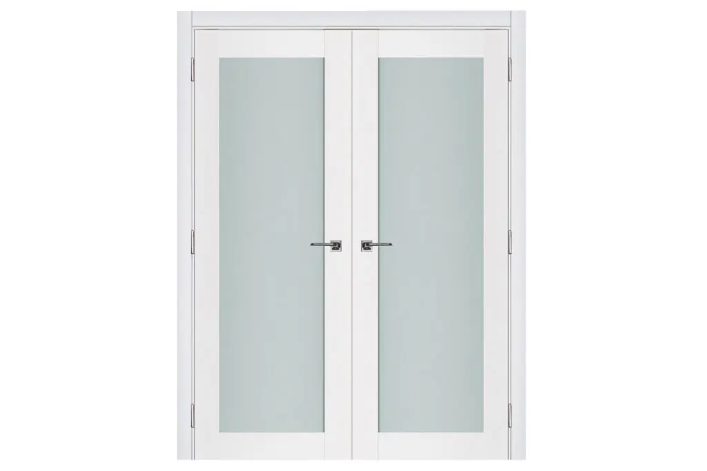Nova Triplex 054 Soft White Laminated Modern Interior Door - Double Door