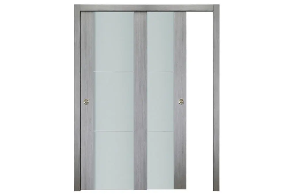Nova Italia Vetro 2H Light Grey Laminate Interior Door - Bypass Door