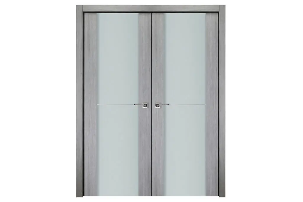 Nova Italia Vetro 1H Light Grey Laminate Interior Door - Double Door