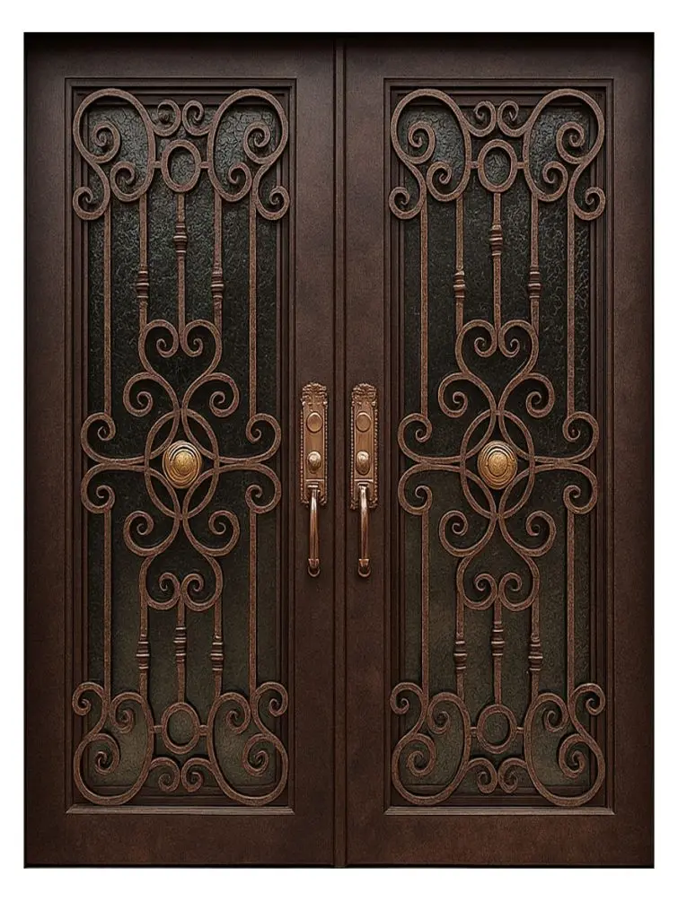 Nova Royal Series Wrought Iron Custom Exterior Door Style 163