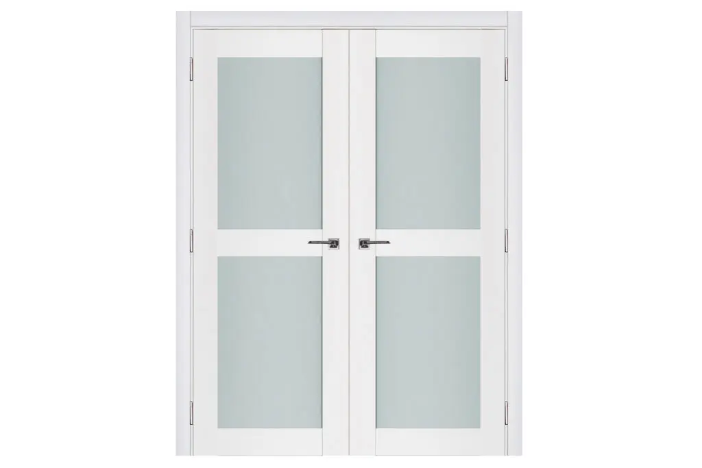 Nova Triplex 009 Soft White Laminated Modern Interior Door - Double Door