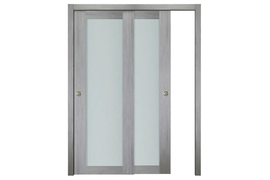 Nova Italia Vetro 1 Lite Light Grey Laminate Interior Door - Bypass Door