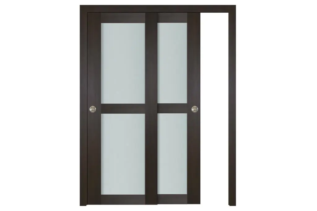 Nova Italia Vetro 2 Lite Premium Wenge Laminate Interior Door - Bypass Door