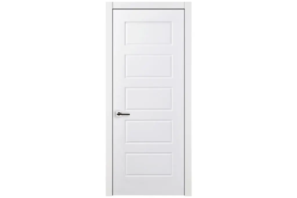 Nova 5 Panel Soft White Laminated Traditional interior Door - Single Door